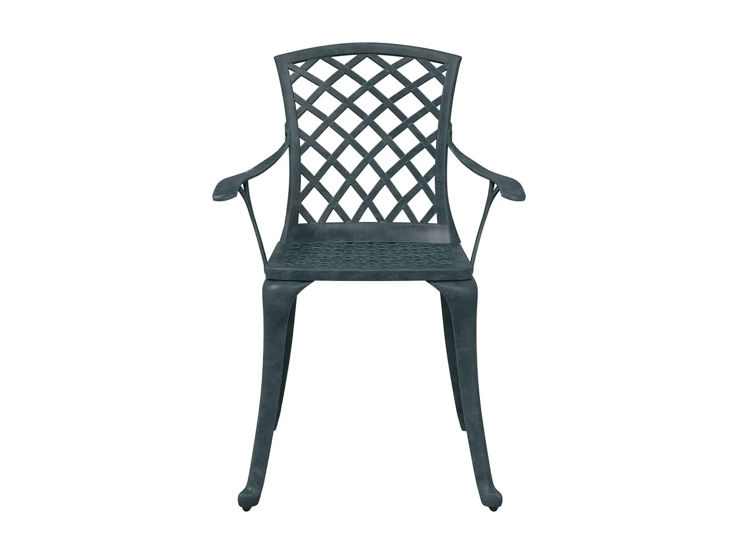 Chaise de jardin lot de 2 vert aluminium coulé