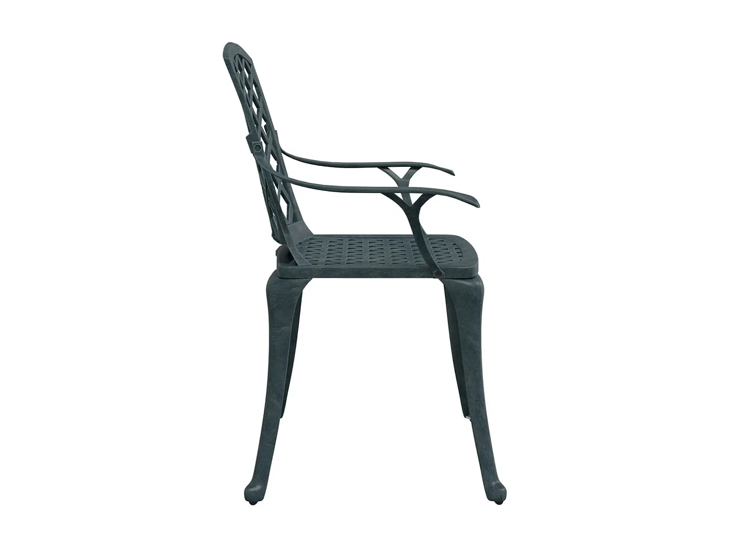 Chaise de jardin lot de 2 vert aluminium coulé