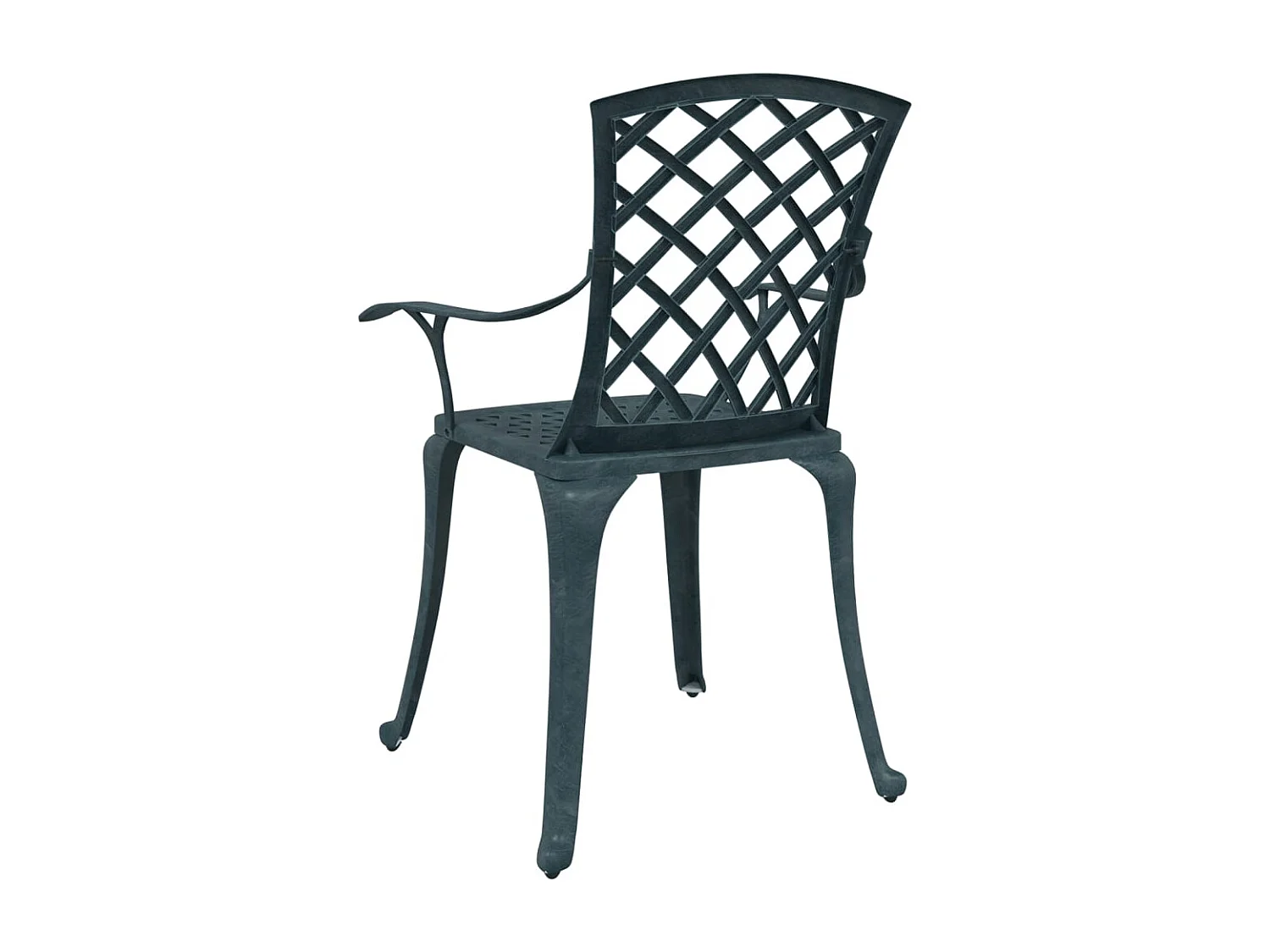Chaise de jardin lot de 2 vert aluminium coulé