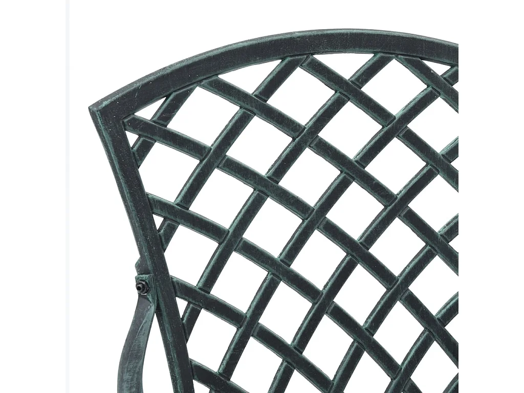 Chaise de jardin lot de 2 vert aluminium coulé