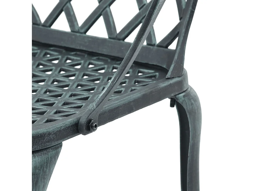 Chaise de jardin lot de 2 vert aluminium coulé