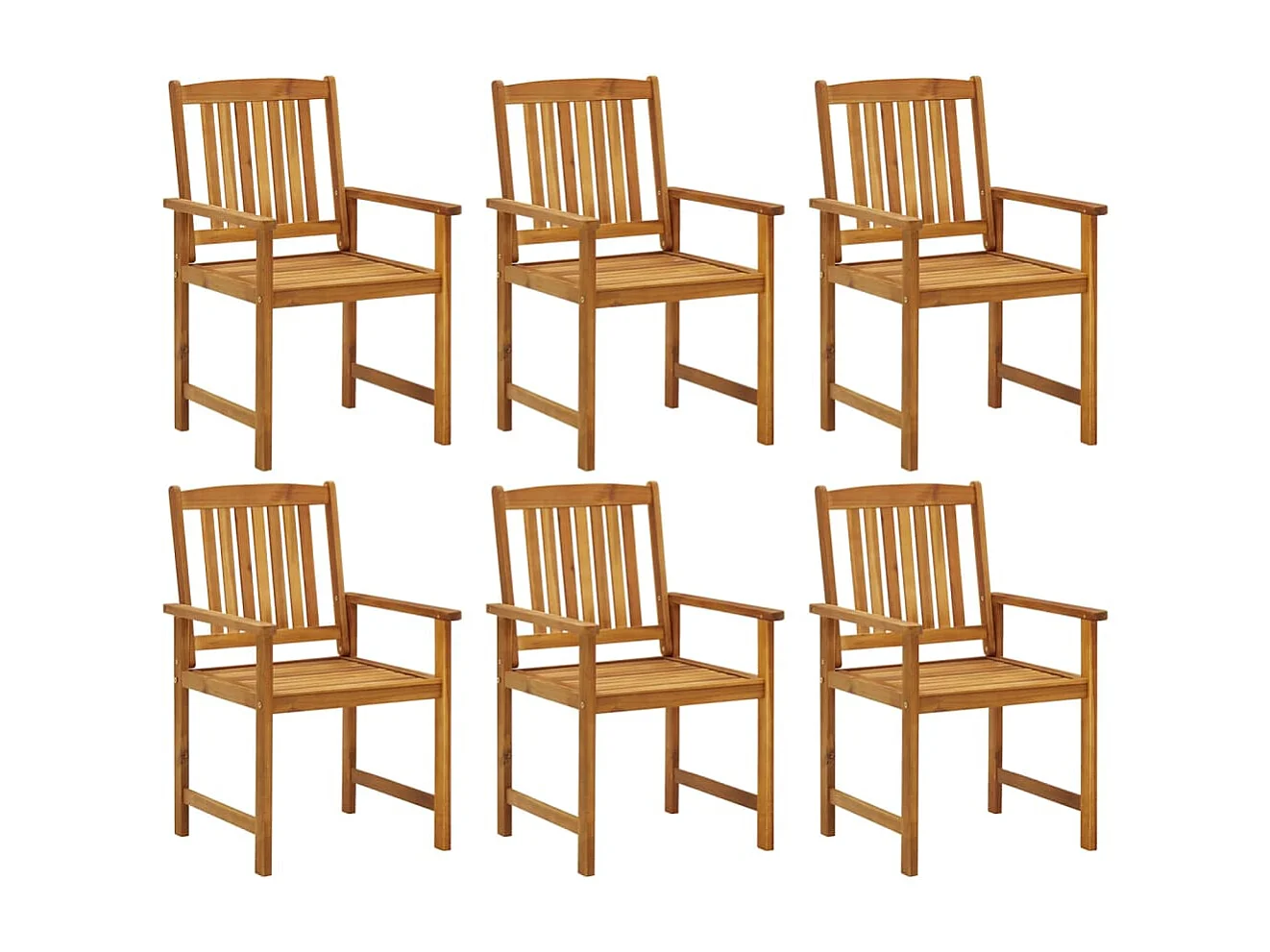 Chaise de jardin avec coussin 6 pc Bois d'acacia massif 22