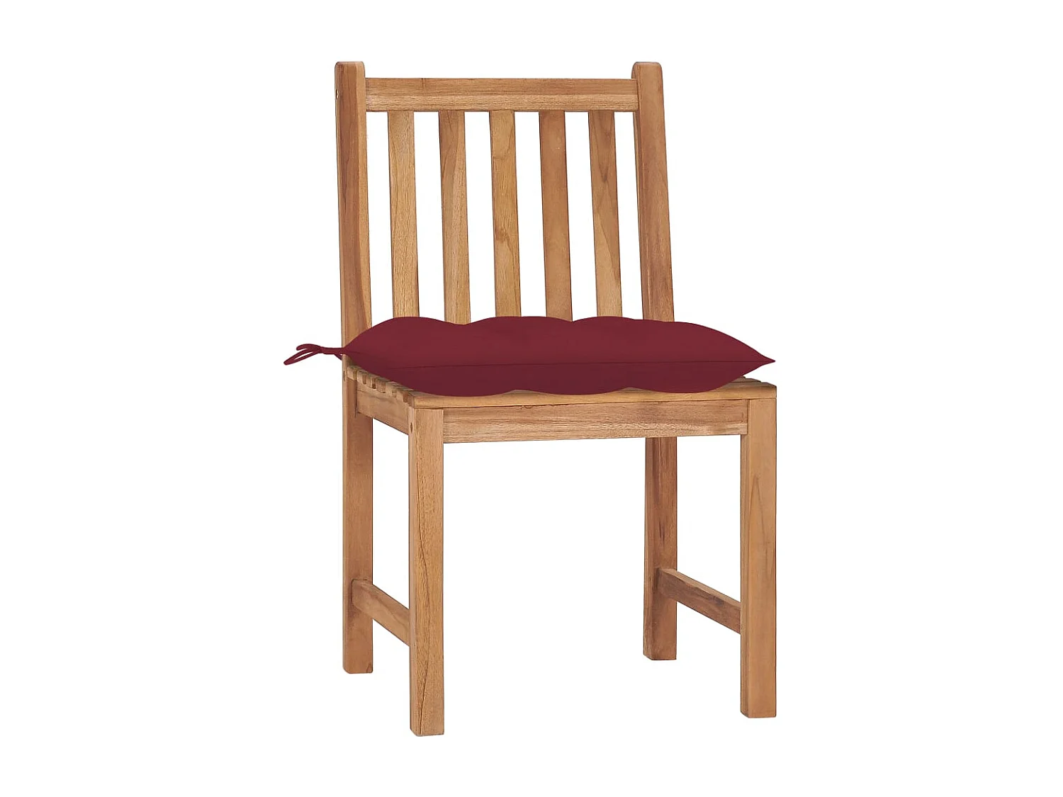 Chaise de jardin 2 pc avec coussin Bois de teck massif 10