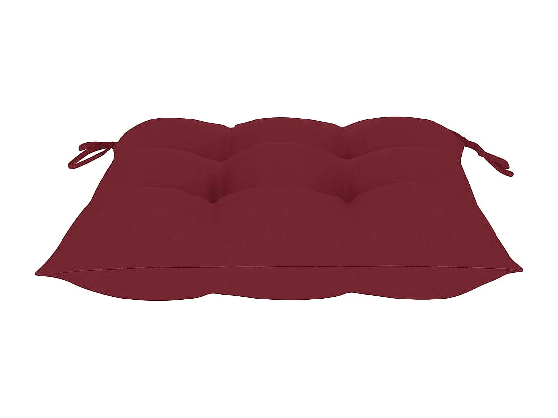 Chaise de jardin 2 pc avec coussin Bois de teck massif 10