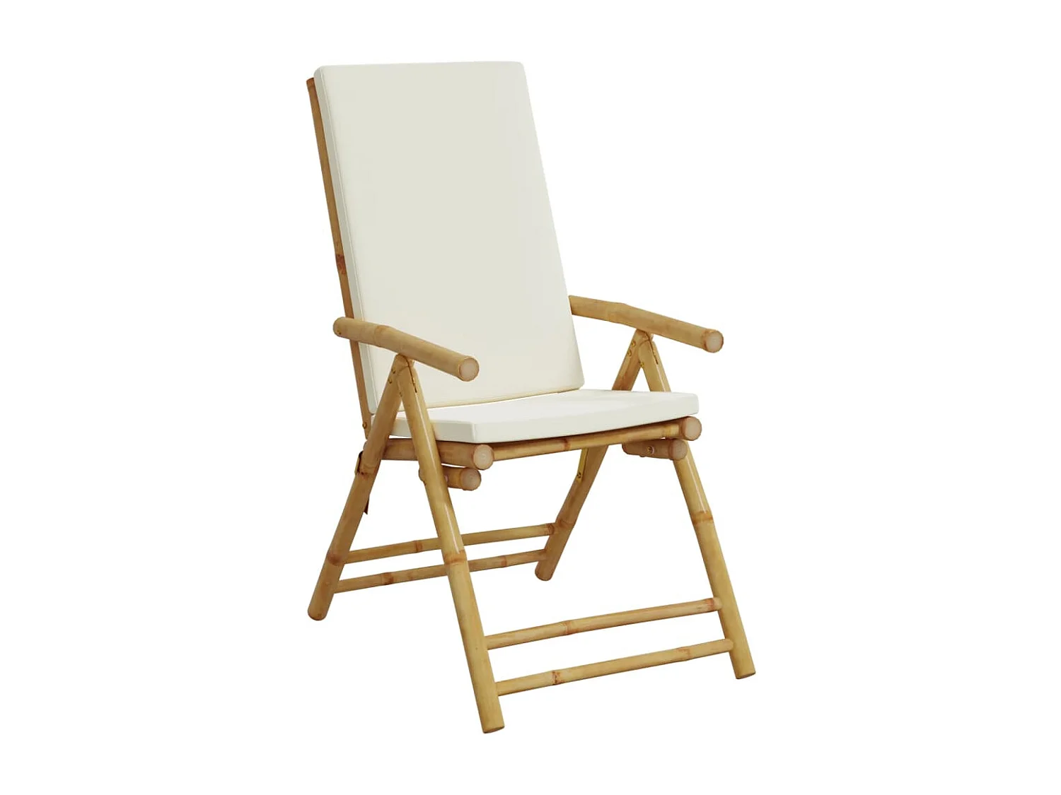 Chaise de bistro pliante lot de 2 et coussin blanc crème