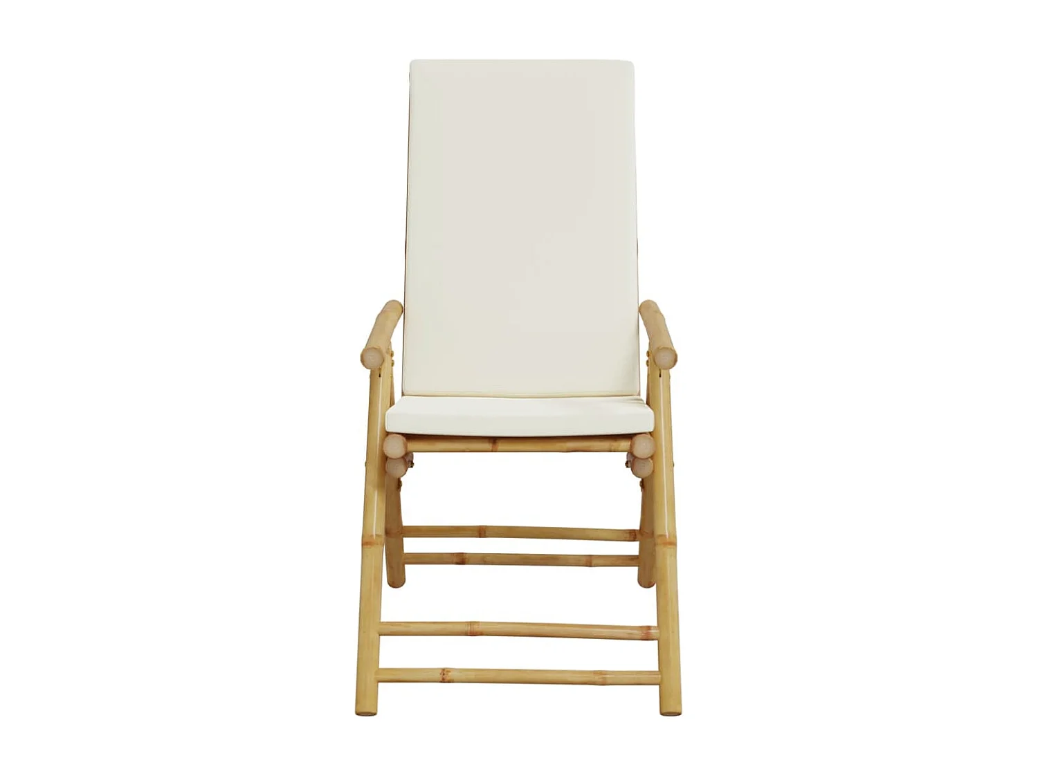 Chaise de bistro pliante lot de 2 et coussin blanc crème