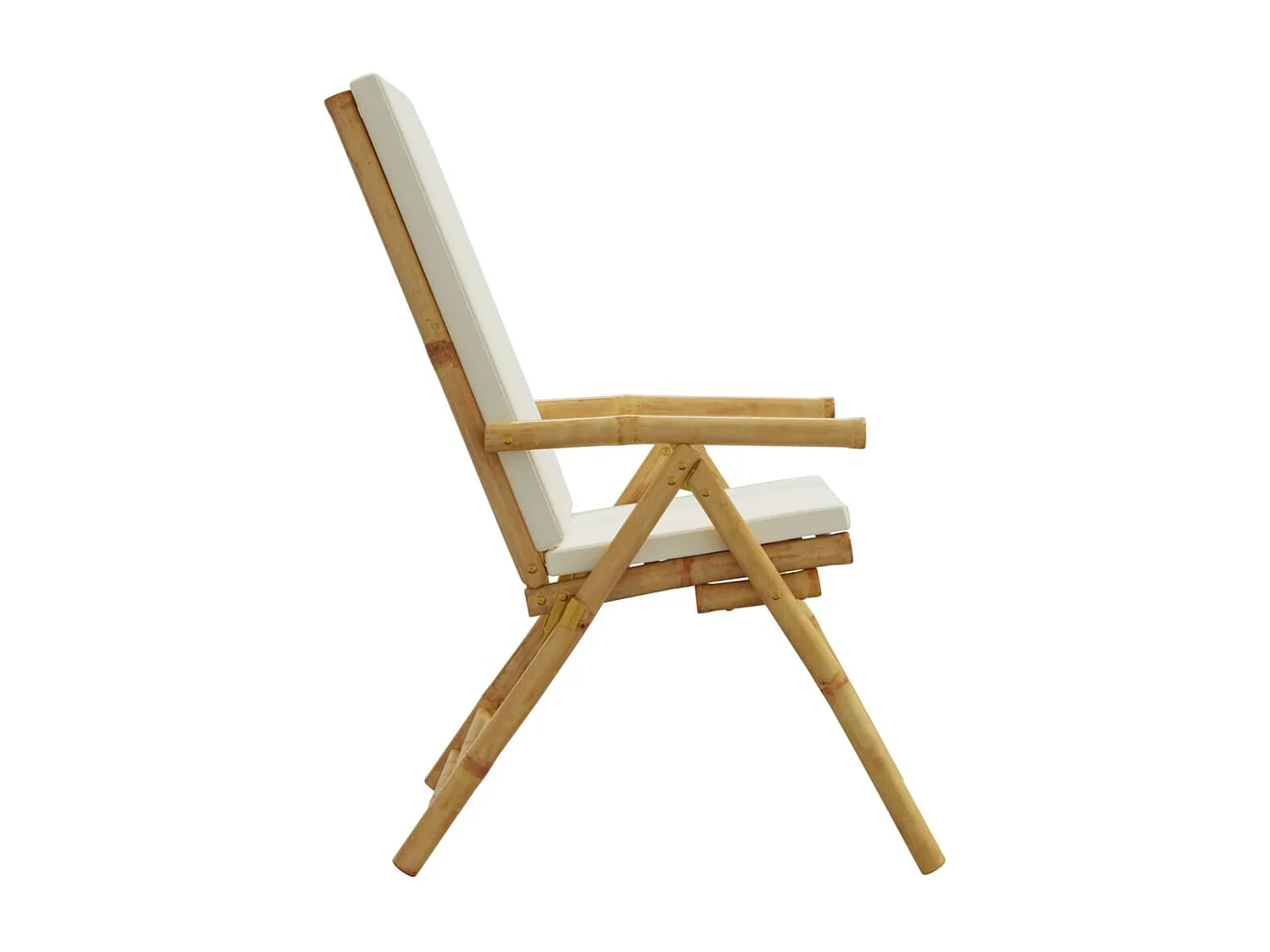Chaise de bistro pliante lot de 2 et coussin blanc crème