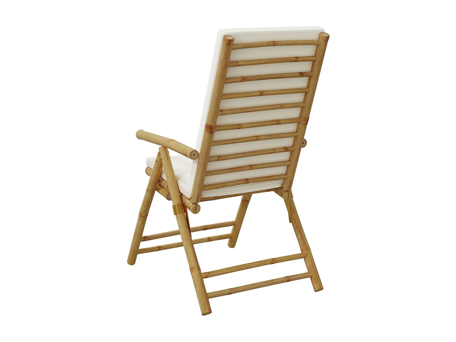 Chaise de bistro pliante lot de 2 et coussin blanc crème