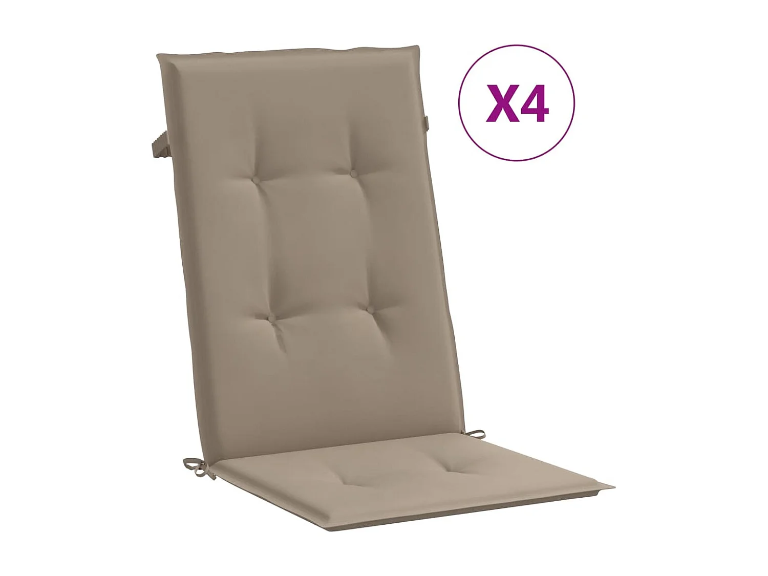 Chaise de jardin inclinable 4pc et coussin bois massif teck