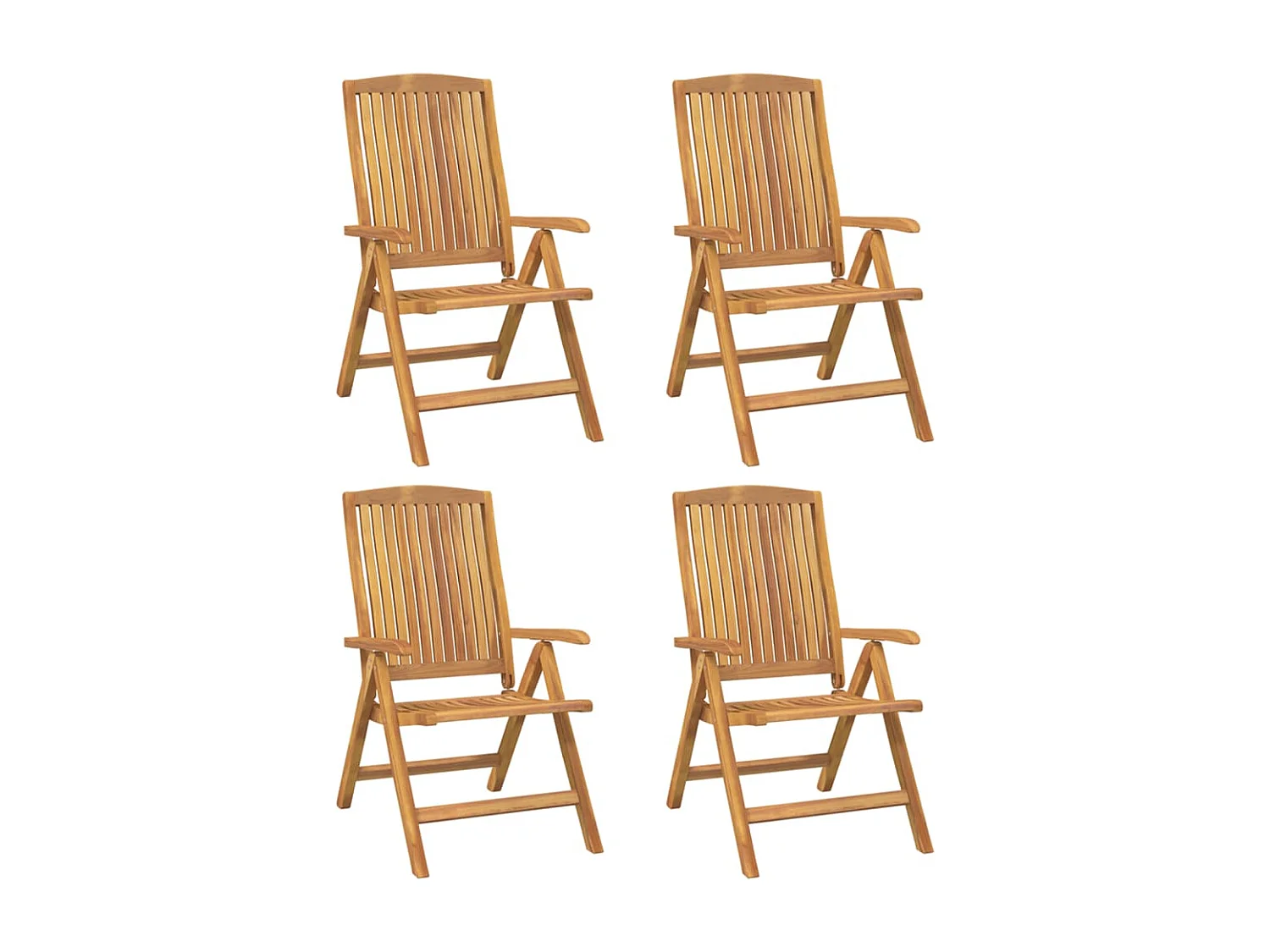 Chaise de jardin inclinable 4pc et coussin bois massif teck