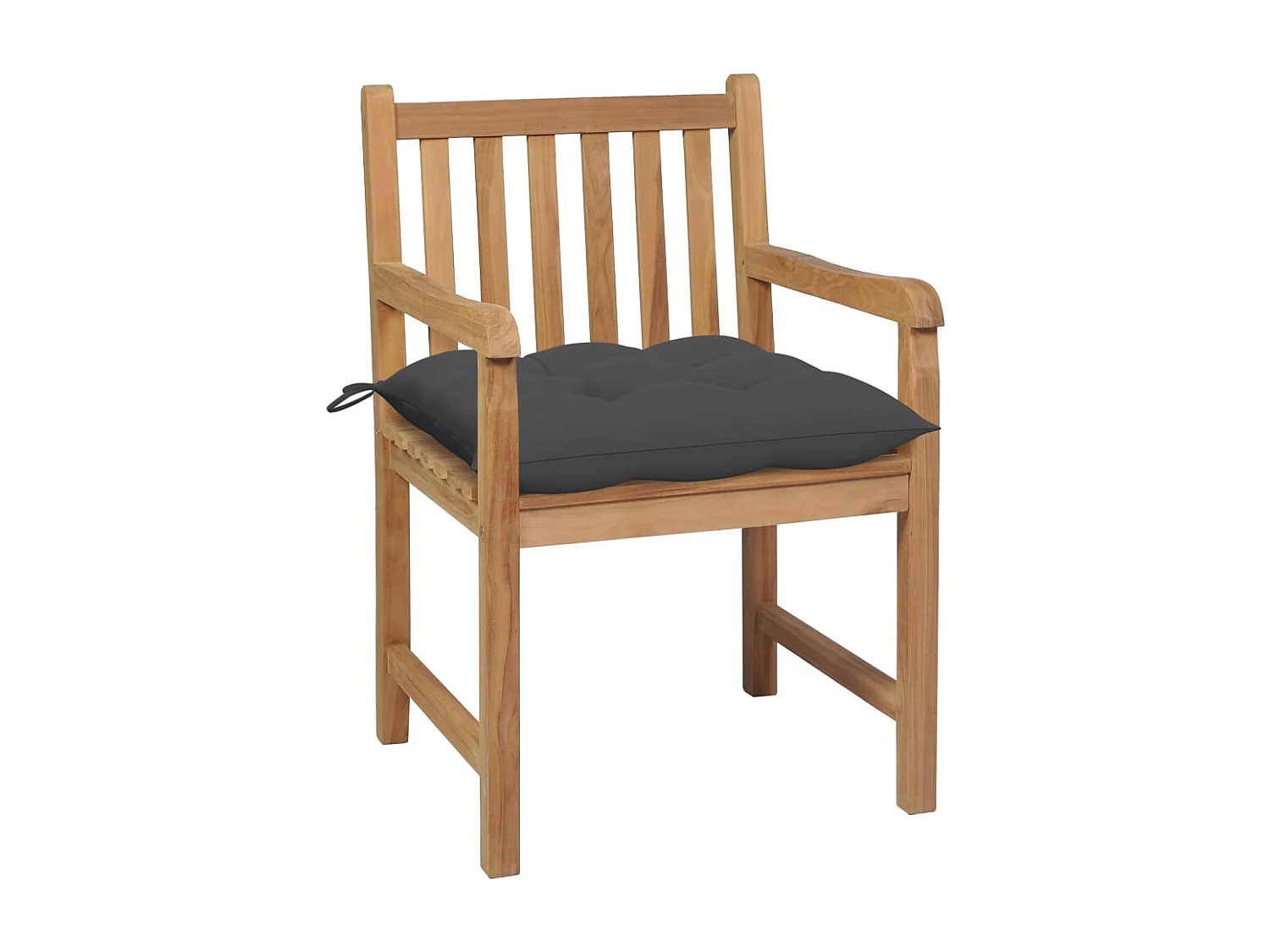 Chaise de jardin 2 pc avec coussin anthracite Bois de teck 14