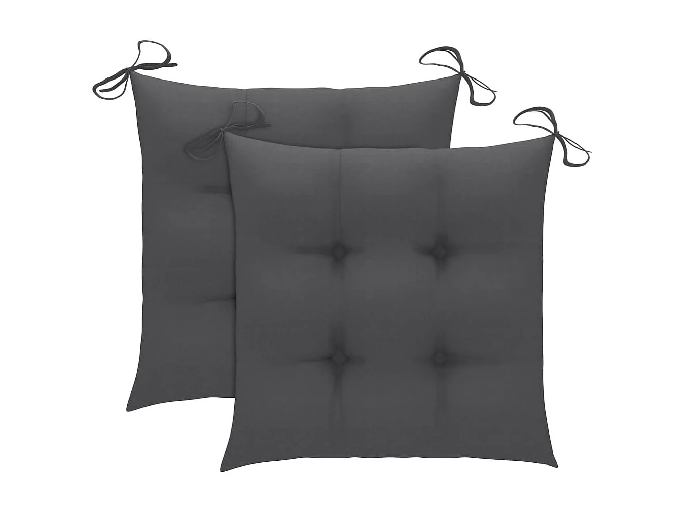 Chaise de jardin 2 pc avec coussin anthracite Bois de teck 14