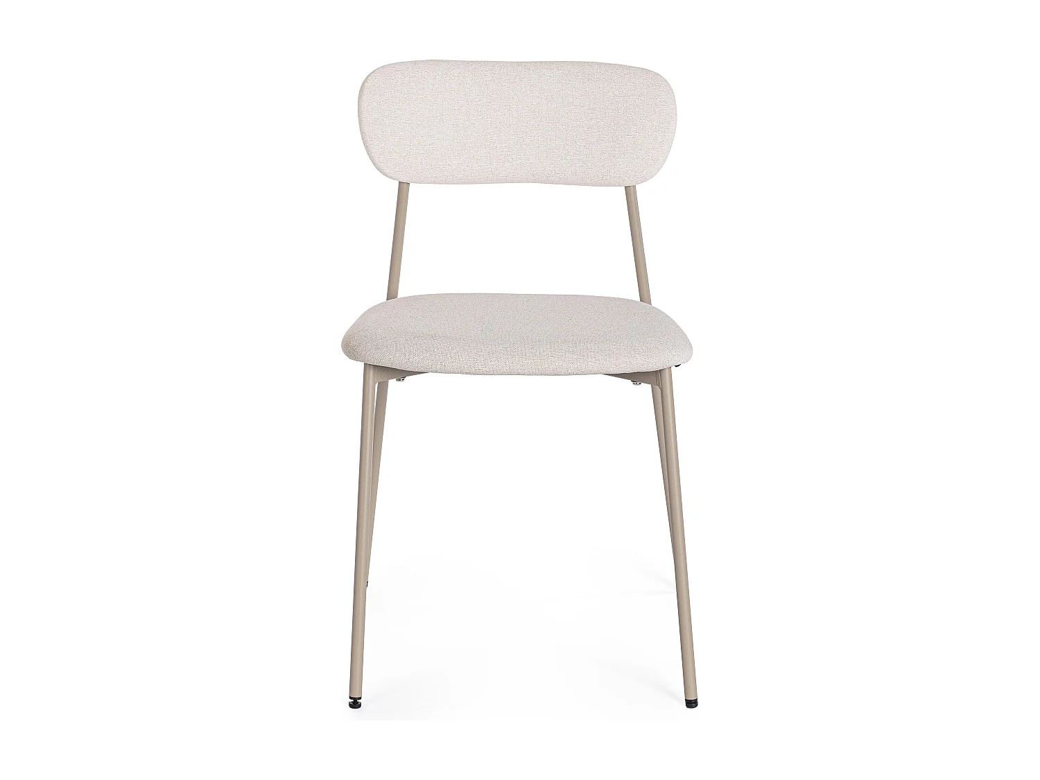 Set de 4 chaises INKA – Acier peint & assise rembourrée-Taupe