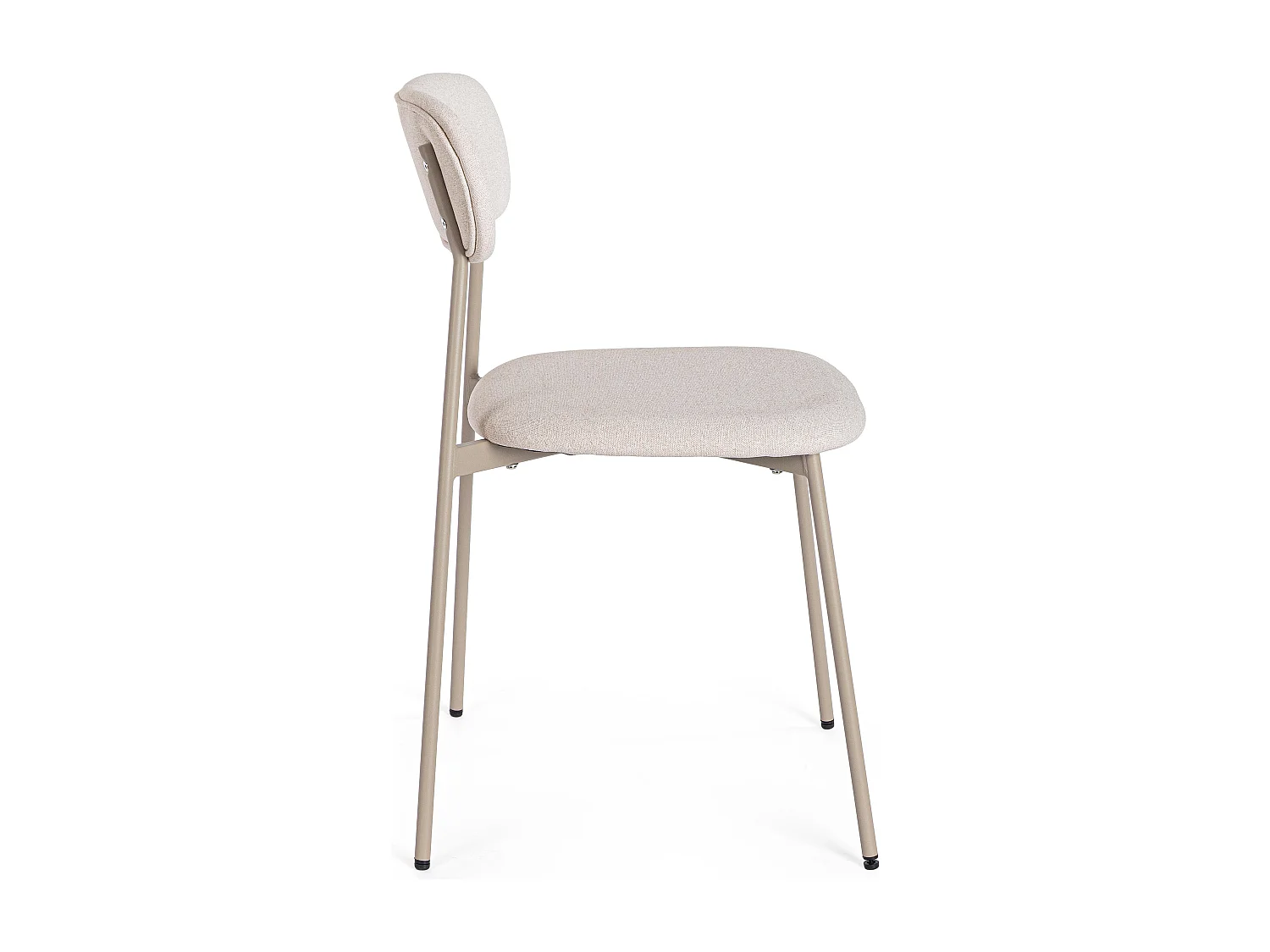 Set de 4 chaises INKA – Acier peint & assise rembourrée-Taupe