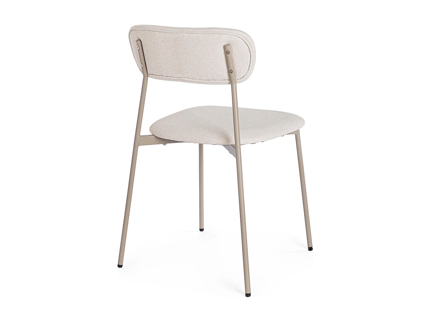 Set de 4 chaises INKA – Acier peint & assise rembourrée-Taupe