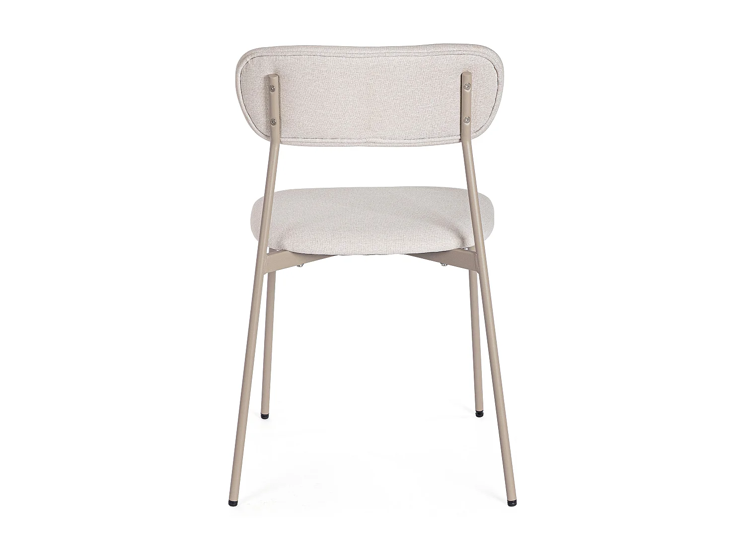 Set de 4 chaises INKA – Acier peint & assise rembourrée-Taupe