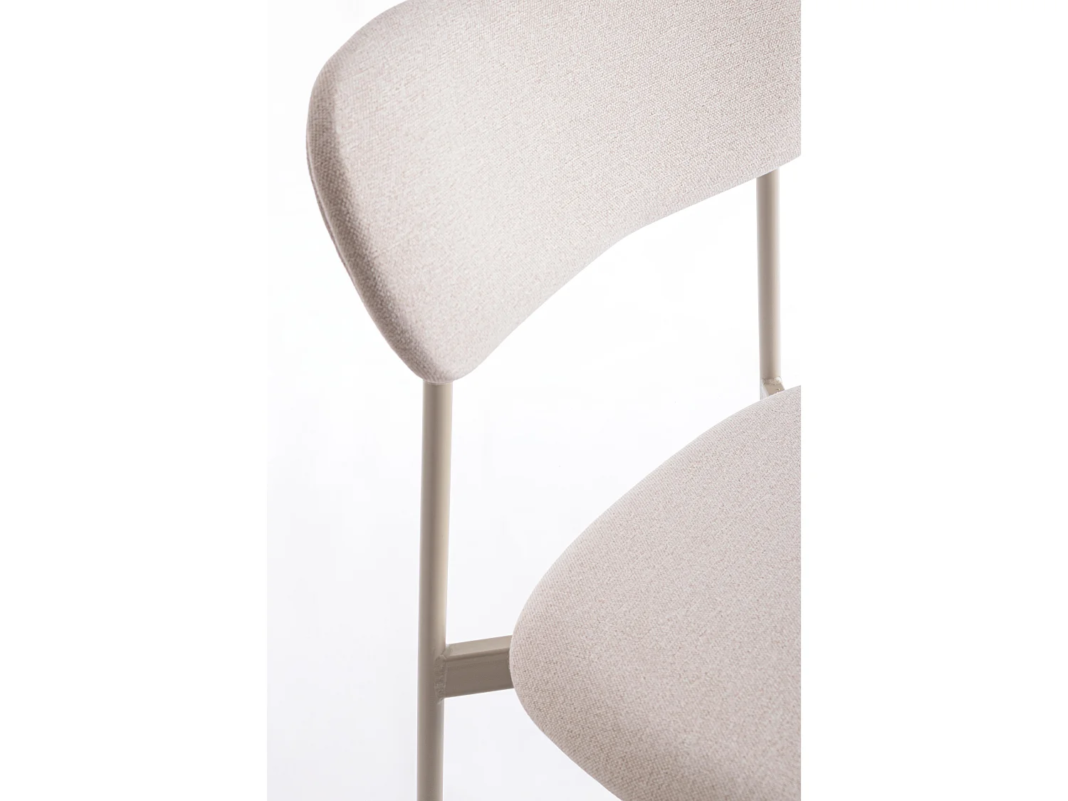 Set de 4 chaises INKA – Acier peint & assise rembourrée-Taupe