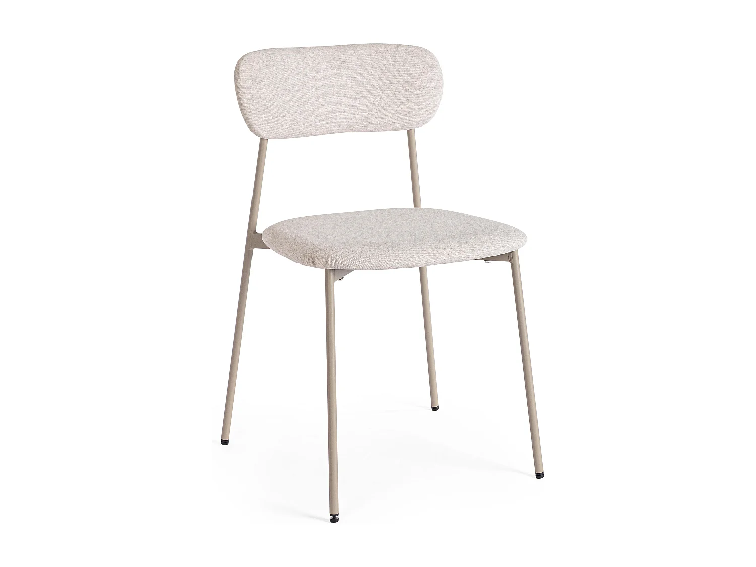 Set de 4 chaises INKA – Acier peint & assise rembourrée-Taupe