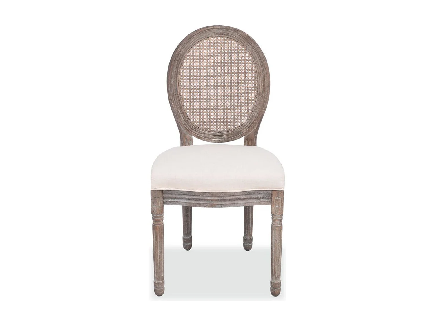 Chaise de salle à manger 6 pc Crème Tissu 10