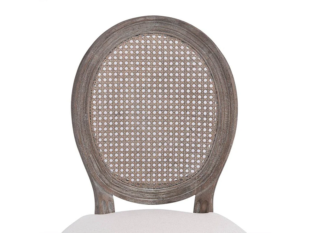 Chaise de salle à manger 6 pc Crème Tissu 10