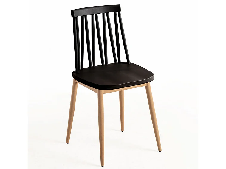 Silla Razila negra y natural - Juego de 2