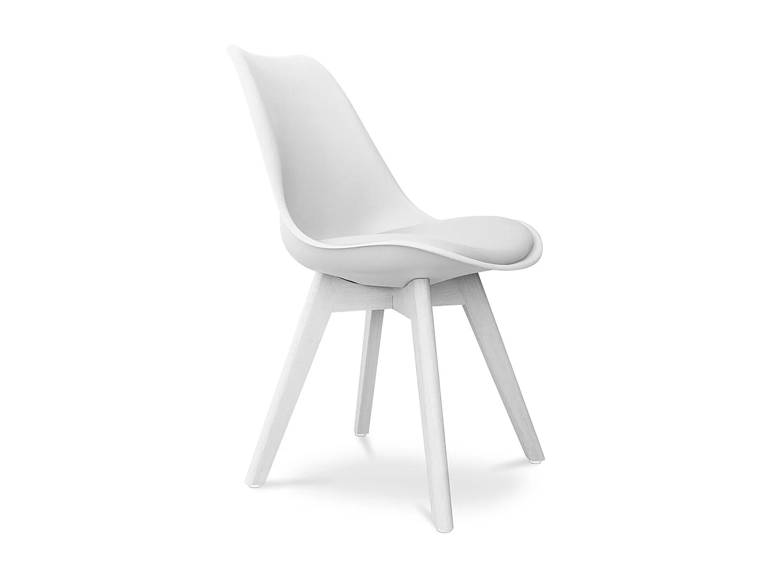 Chaise de salle à manger style Scandinave couleur unie Teva-Blanc
