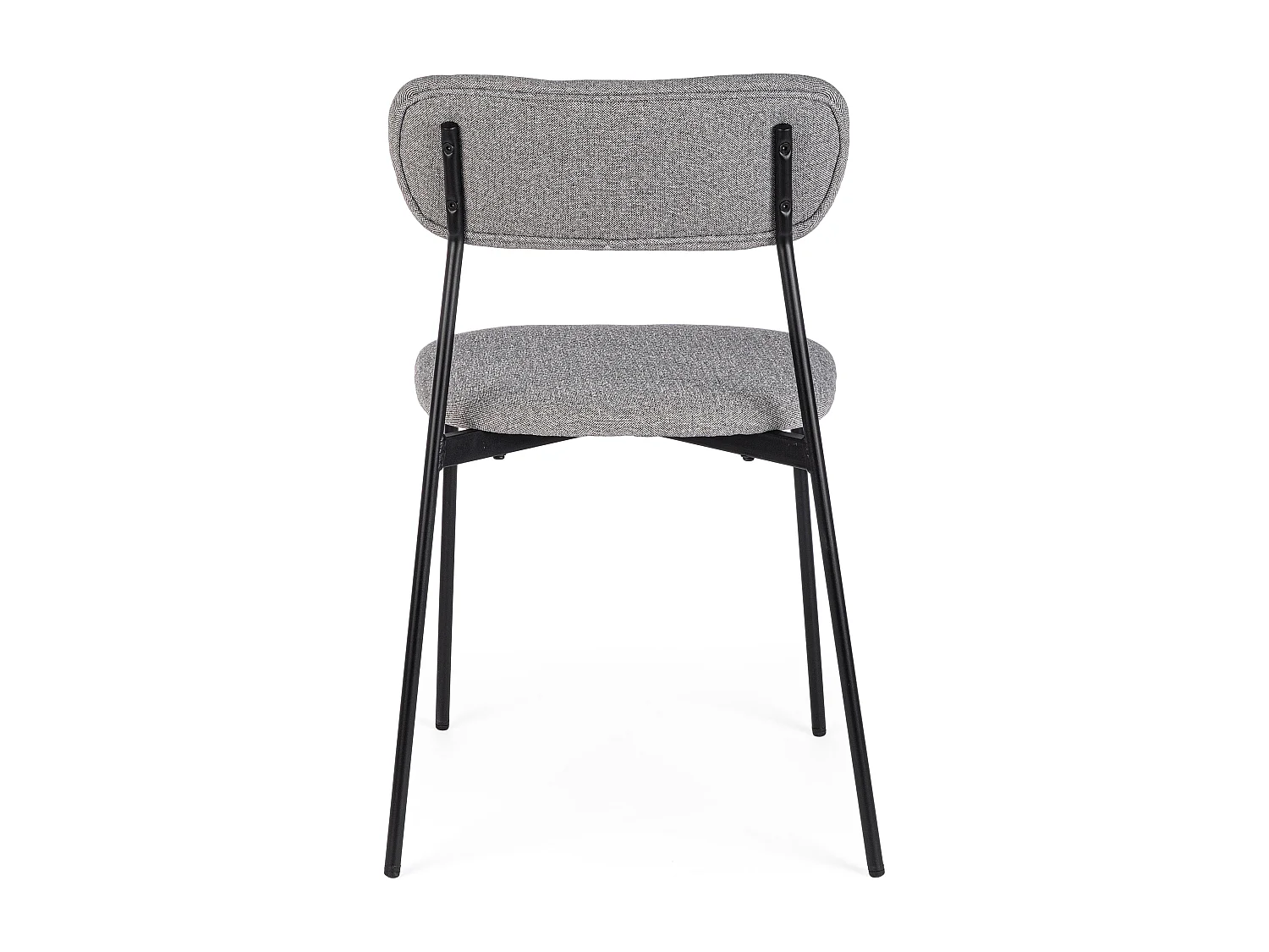 Juego de 4 sillas INKA – acero pintado negro o café y asiento acolchado-Gris