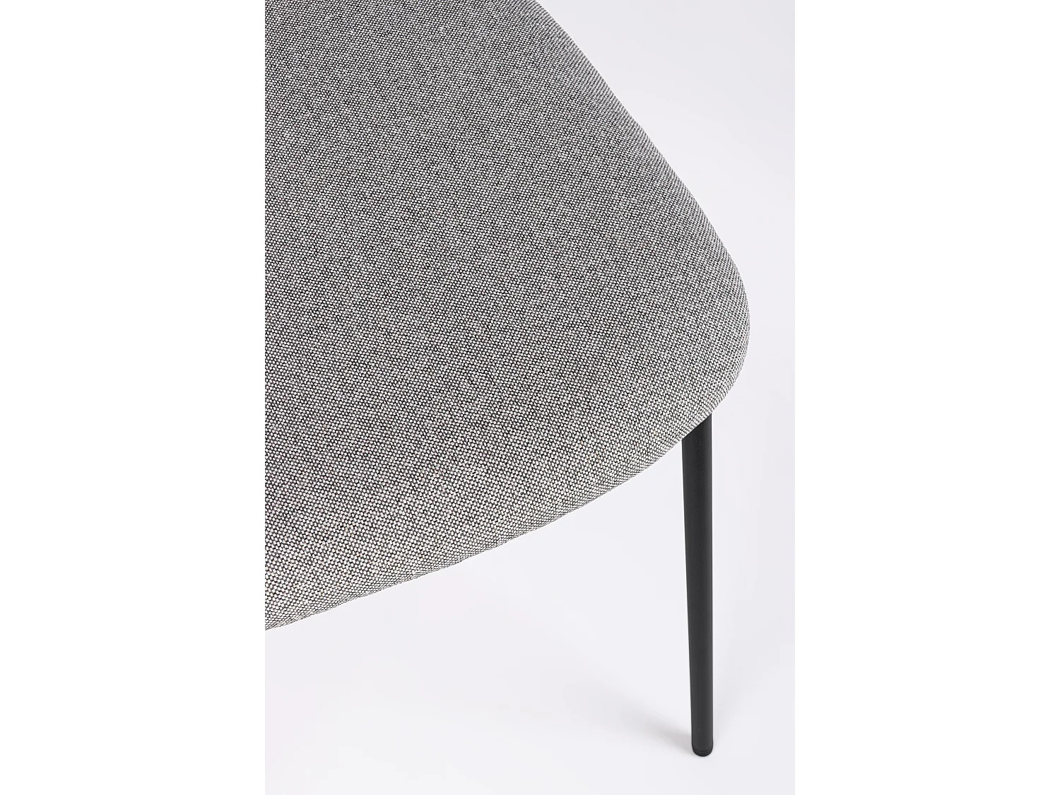 Juego de 4 sillas INKA – acero pintado negro o café y asiento acolchado-Gris