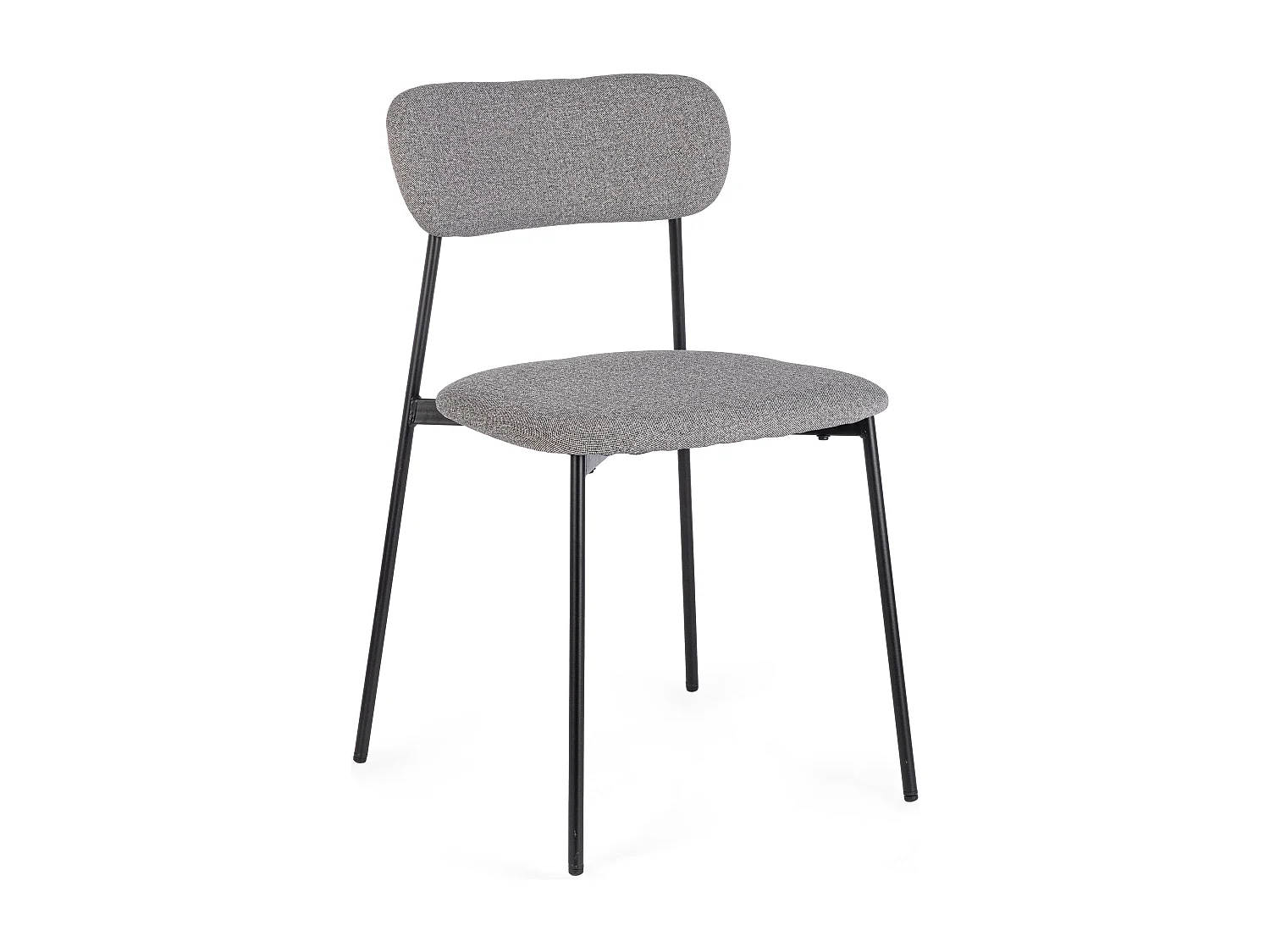 Juego de 4 sillas INKA – acero pintado negro o café y asiento acolchado-Gris