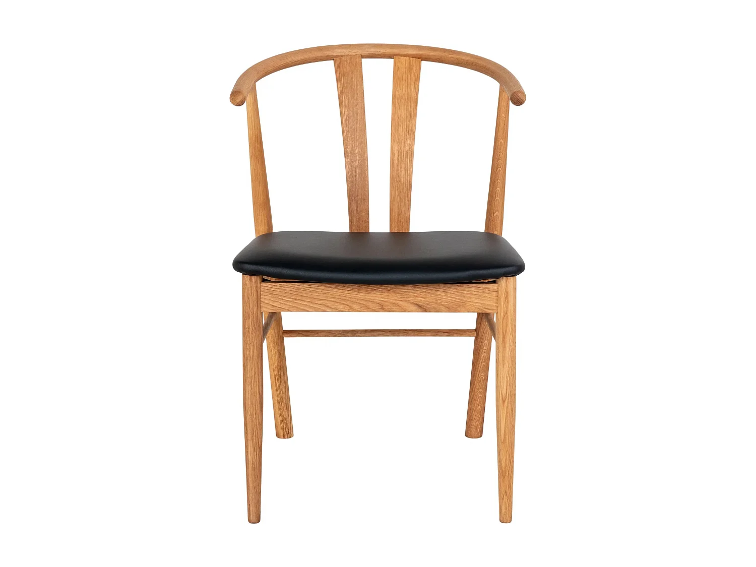 Lot de 2 chaise ARTENARA – Chêne naturel & Aise en PU noir