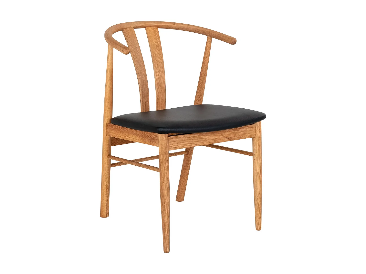 Lot de 2 chaise ARTENARA – Chêne naturel & Aise en PU noir