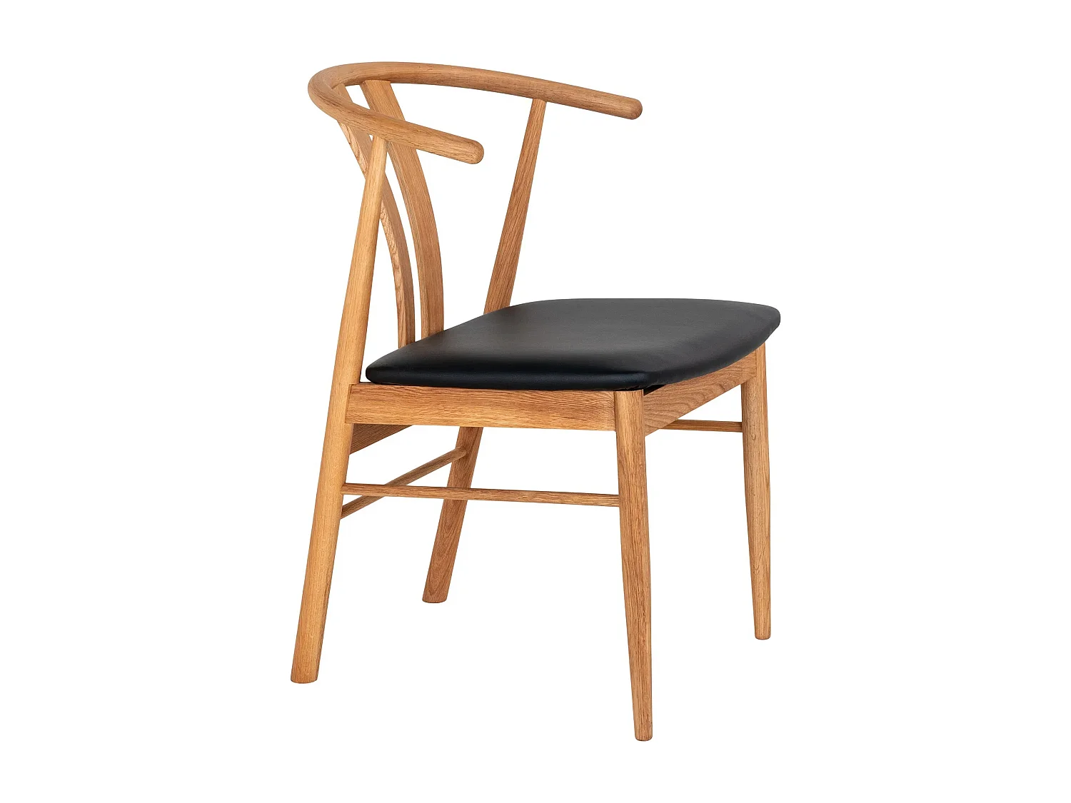 Lot de 2 chaise ARTENARA – Chêne naturel & Aise en PU noir