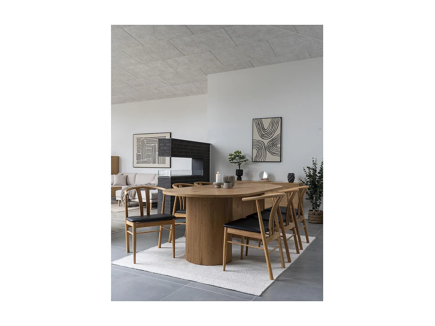 Lot de 2 chaise ARTENARA – Chêne naturel & Aise en PU noir