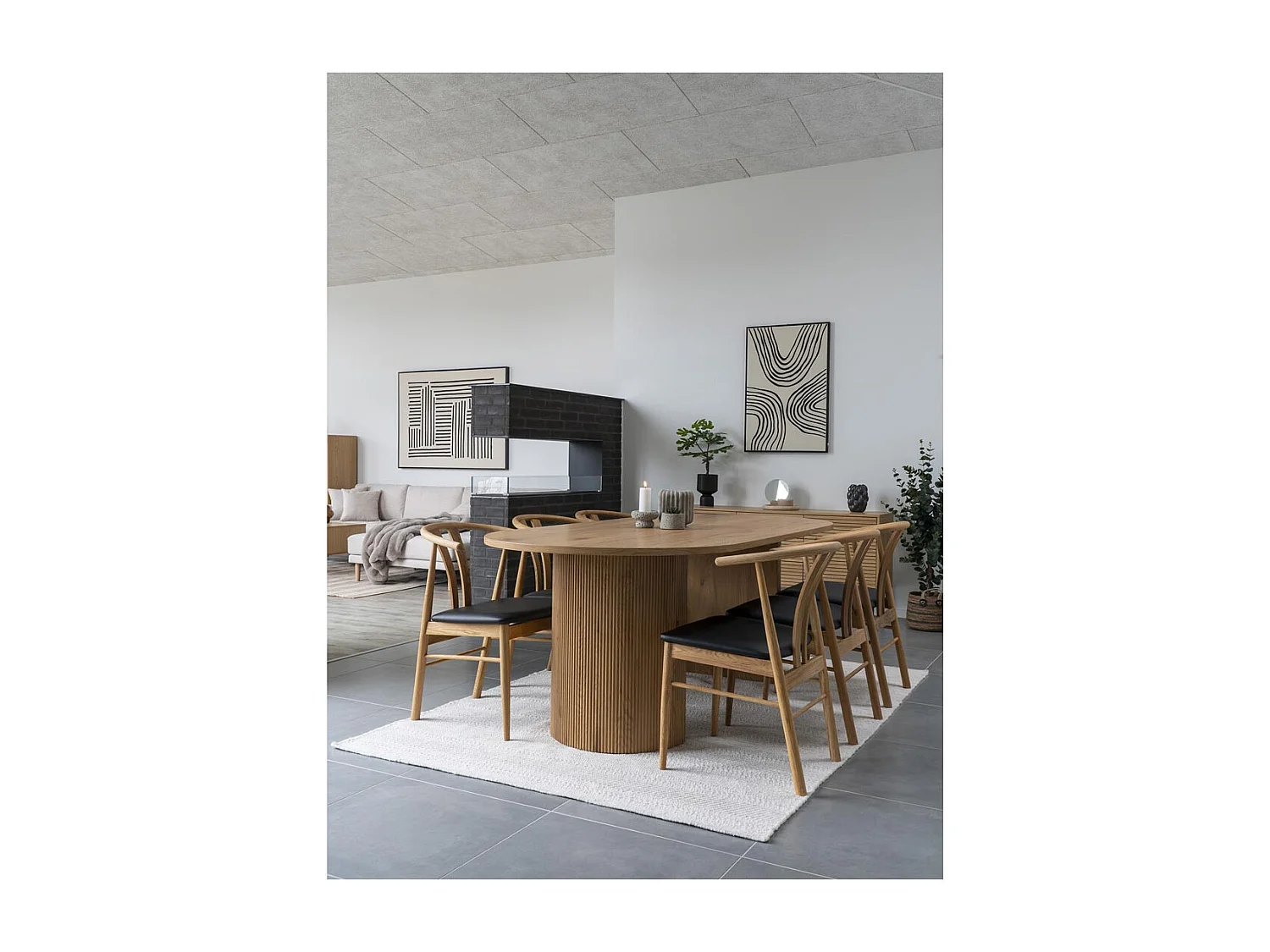 Lot de 2 chaise ARTENARA – Chêne naturel & Aise en PU noir