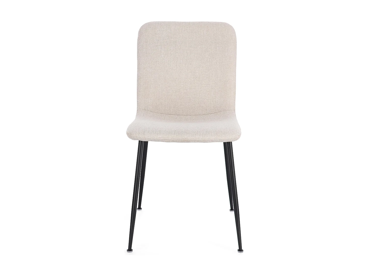 Lot de 4 chaises BRIKA – Assise tissu & pieds en acier noir-Beige clair