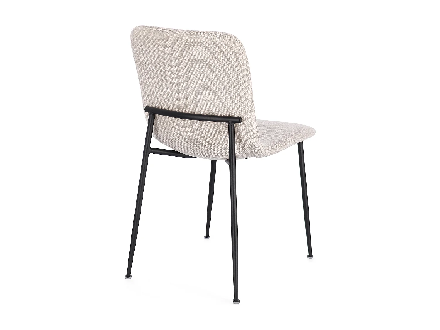 Lot de 4 chaises BRIKA – Assise tissu & pieds en acier noir-Beige clair