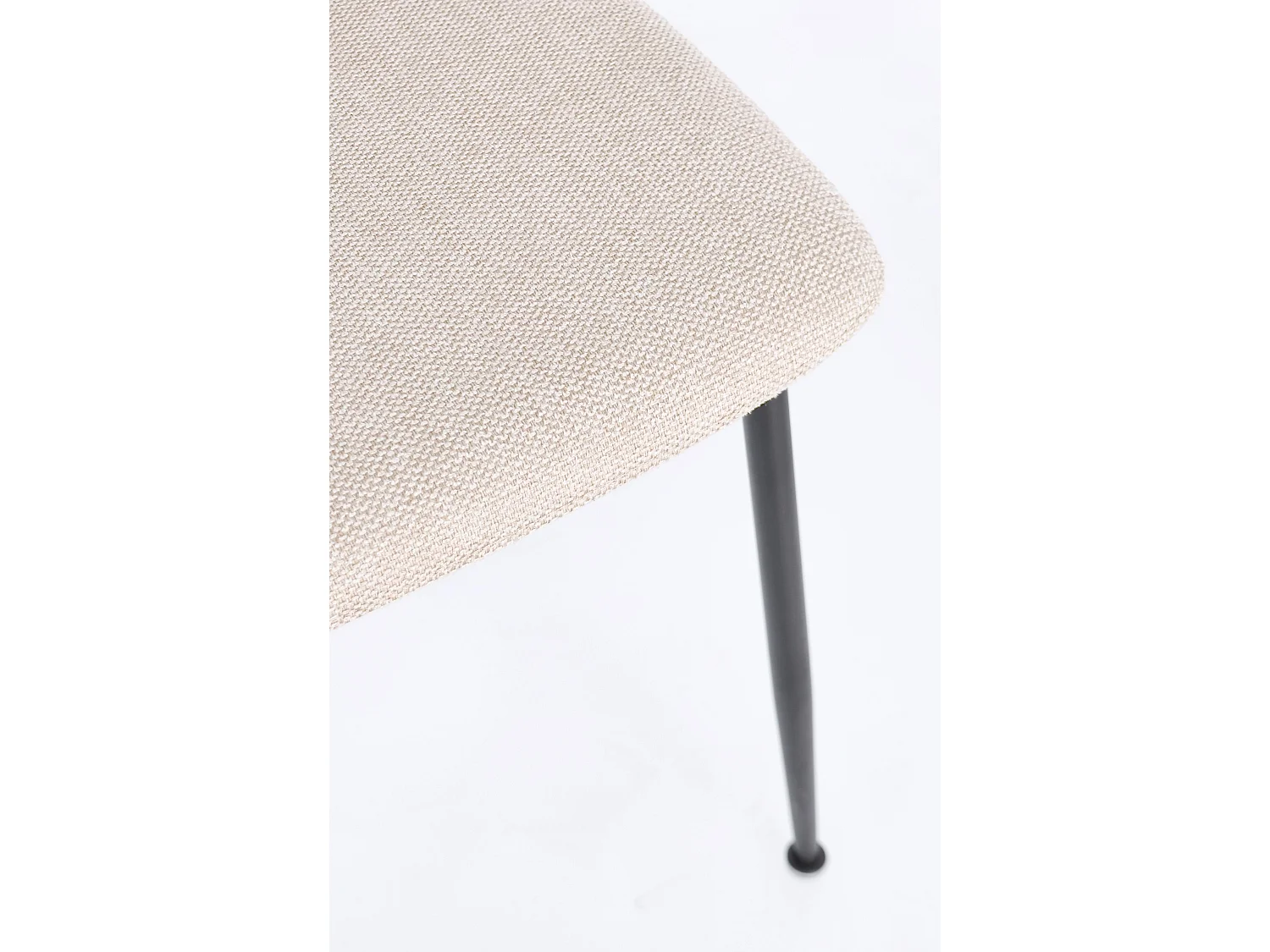 Lot de 4 chaises BRIKA – Assise tissu & pieds en acier noir-Beige clair