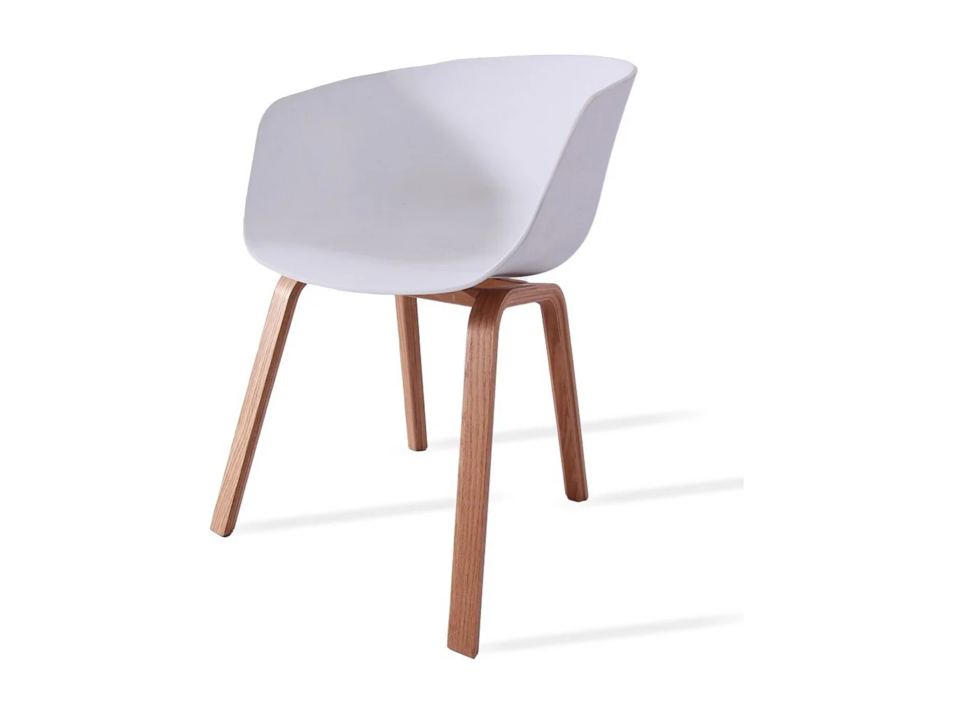 Chaise nordique KAVINA – Bois de hêtre & polypropylène-Gris clair