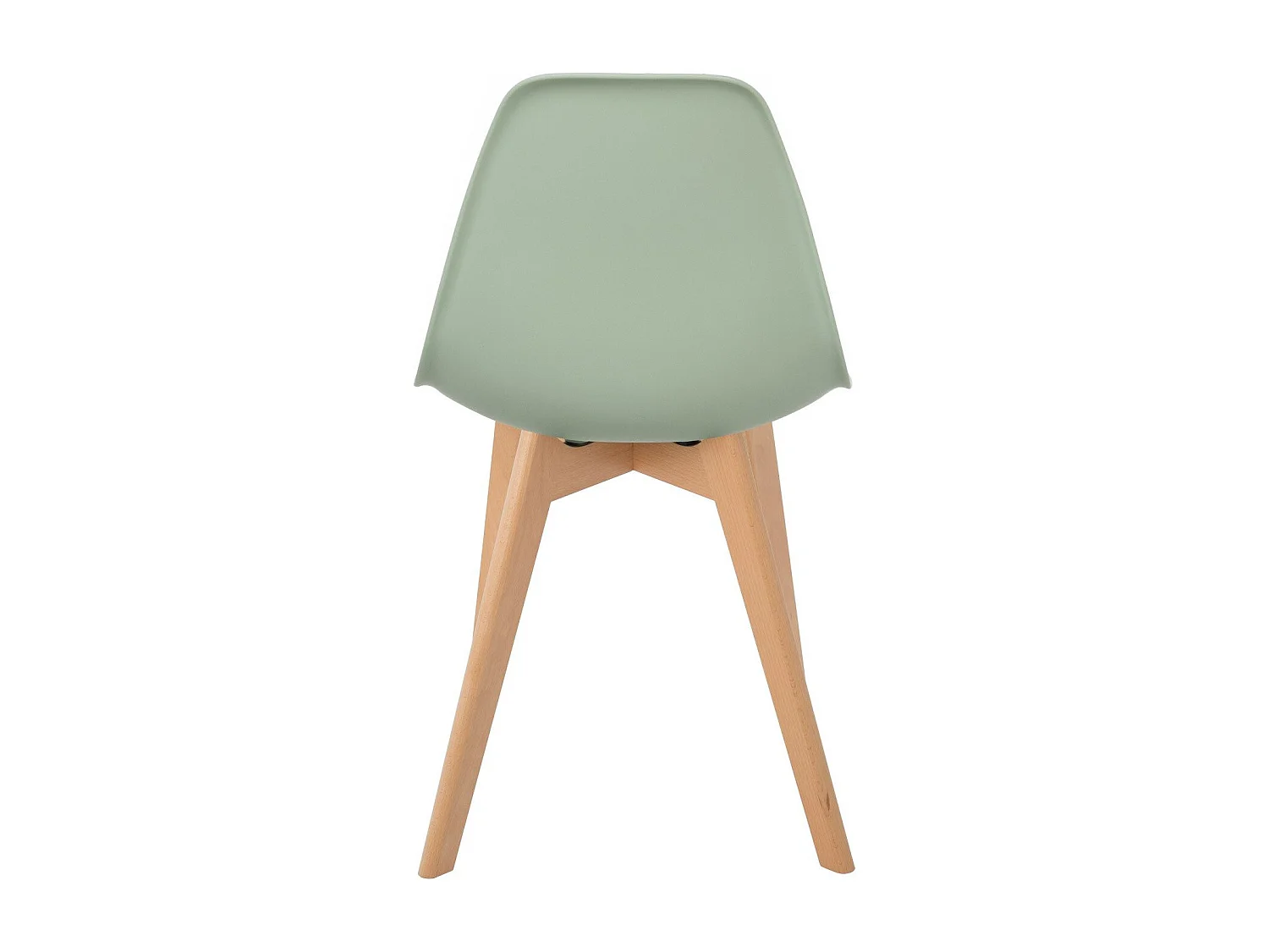 Silla nórdica Nordo verde pastel y patas de haya clara - Juego de 2