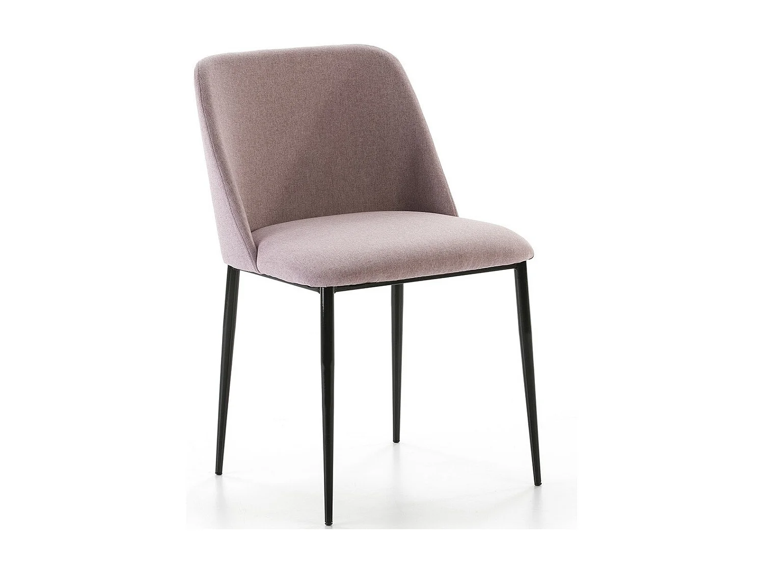 Chaise tissu rose et pied métal noir KIZA