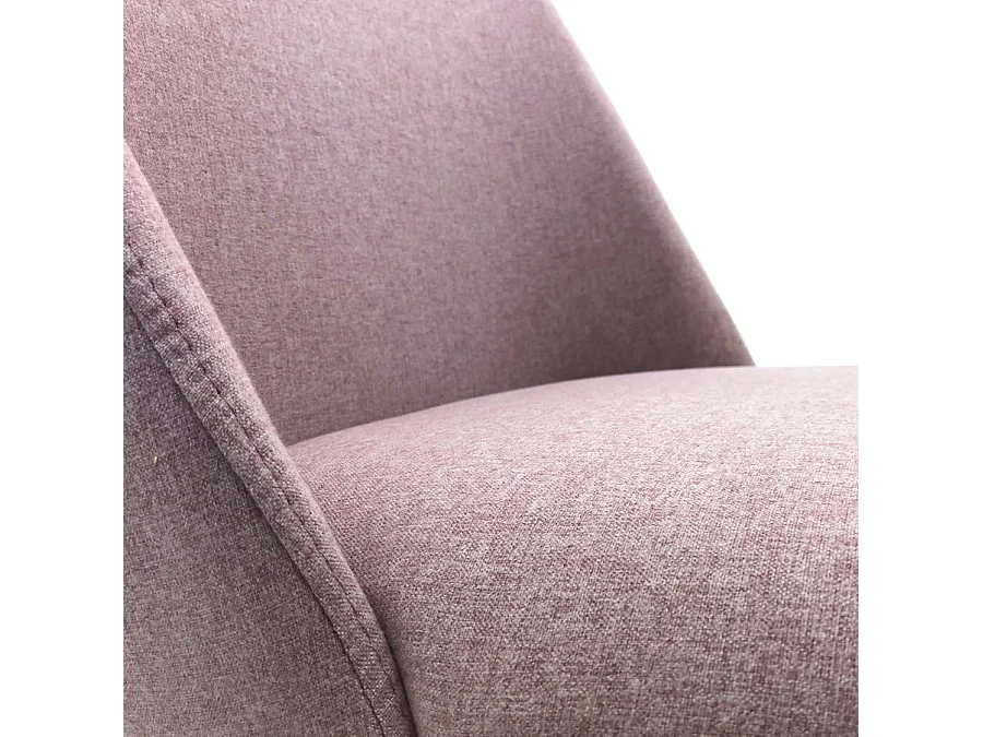 Chaise tissu rose et pied métal noir KIZA