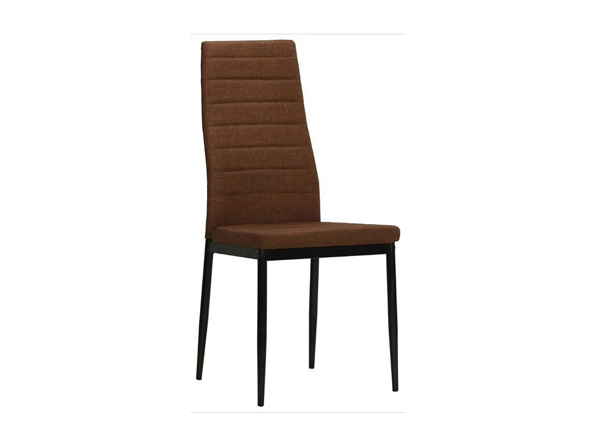 Chaise tissu marron et pied métal noir Karlane - Lot de 2