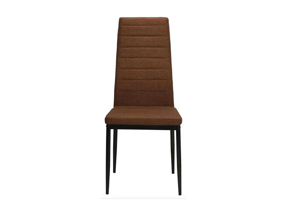 Chaise tissu marron et pied métal noir Karlane - Lot de 2