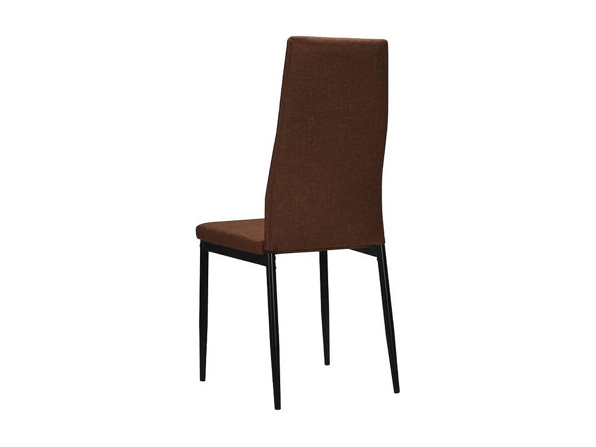 Chaise tissu marron et pied métal noir Karlane - Lot de 2