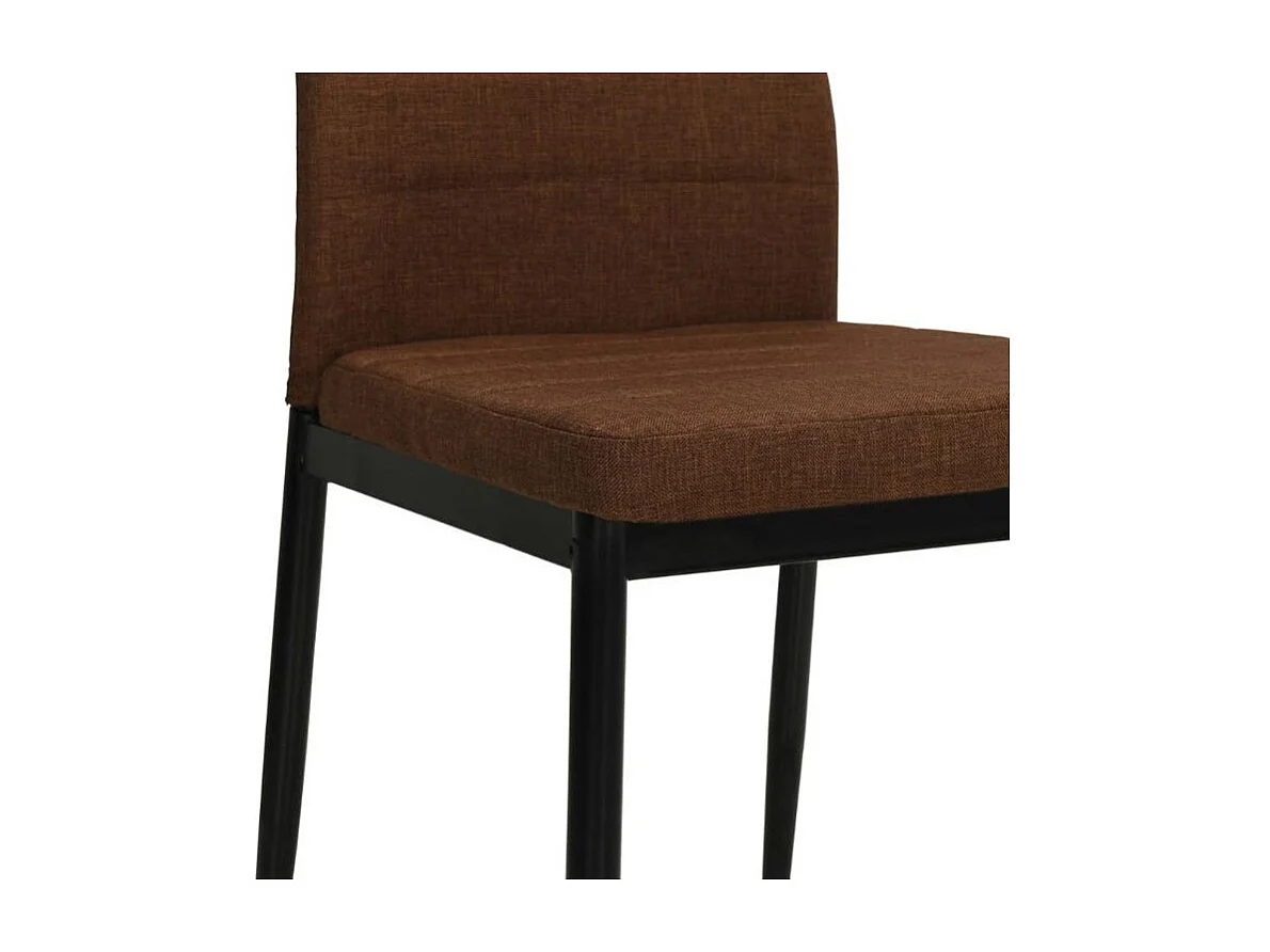 Chaise tissu marron et pied métal noir Karlane - Lot de 2