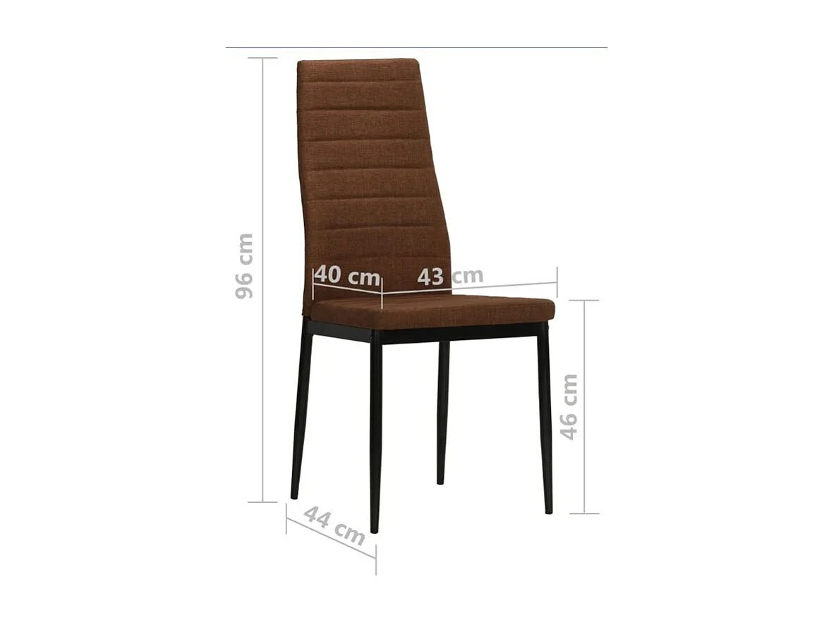 Chaise tissu marron et pied métal noir Karlane - Lot de 2