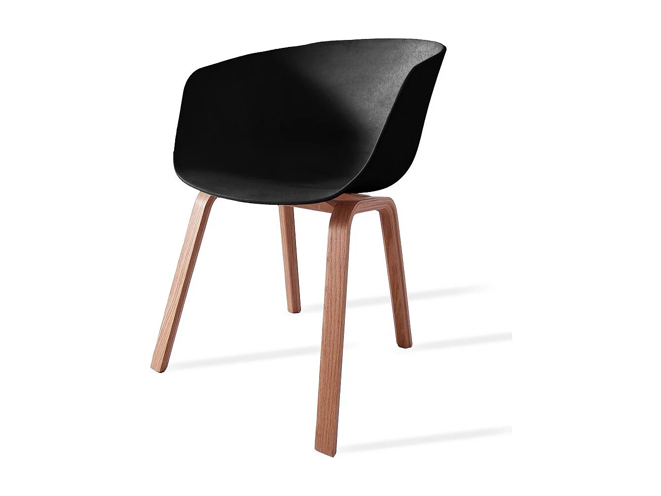 Chaise nordique KAVINA – Bois de hêtre & polypropylène-Noir