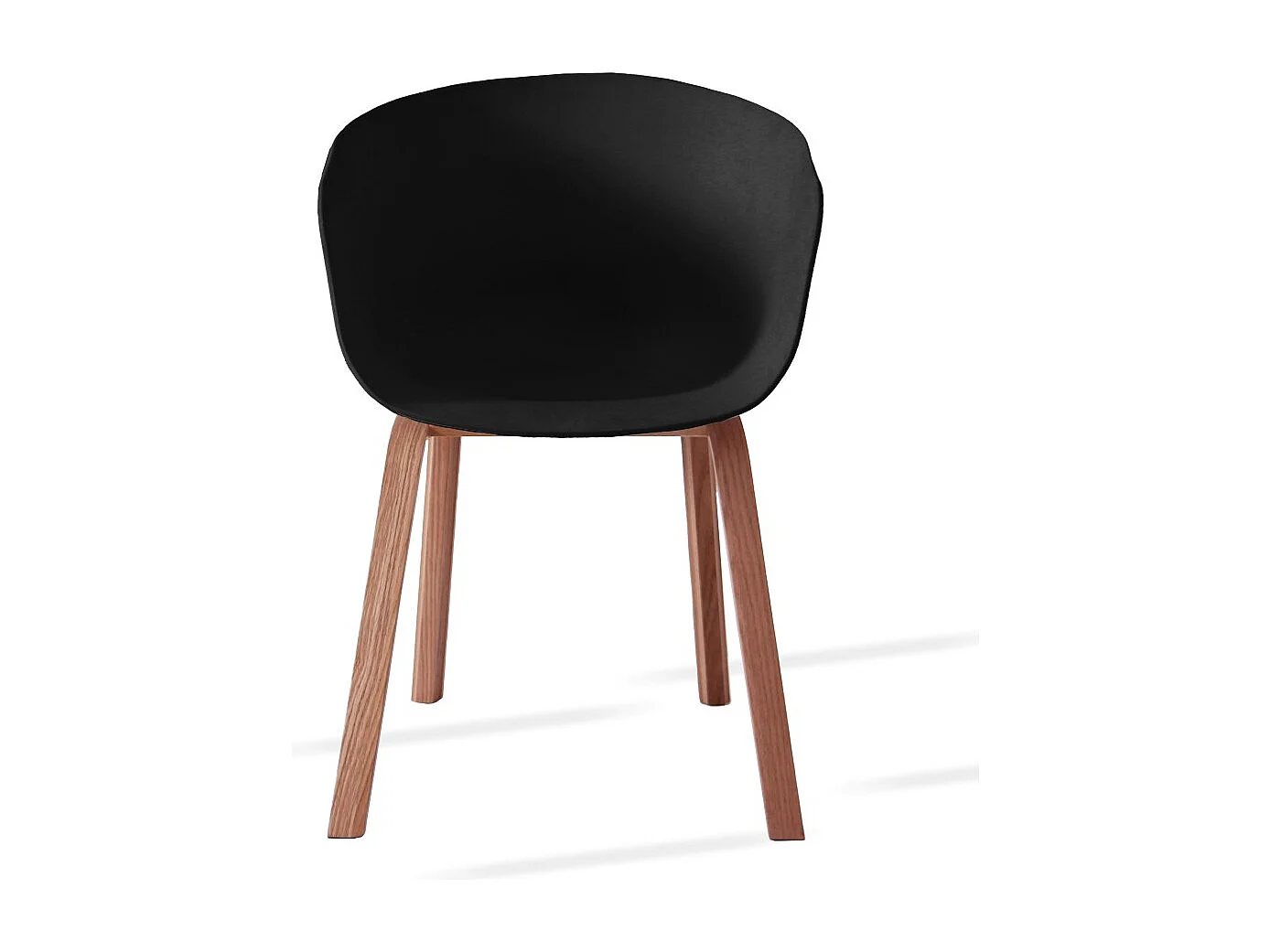 Chaise nordique KAVINA – Bois de hêtre & polypropylène-Noir