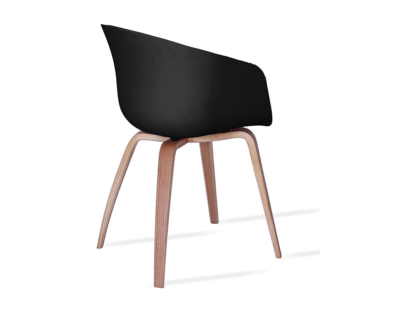 Chaise nordique KAVINA – Bois de hêtre & polypropylène-Noir