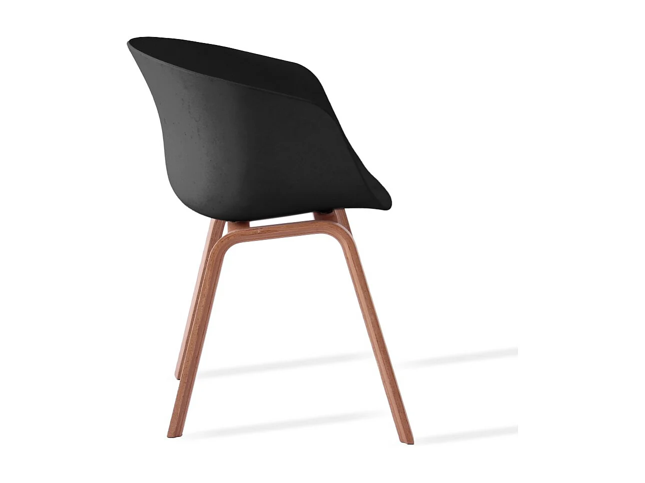 Chaise nordique KAVINA – Bois de hêtre & polypropylène-Noir